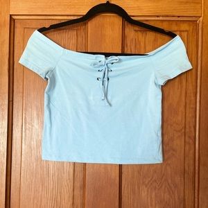 Light blue crop top